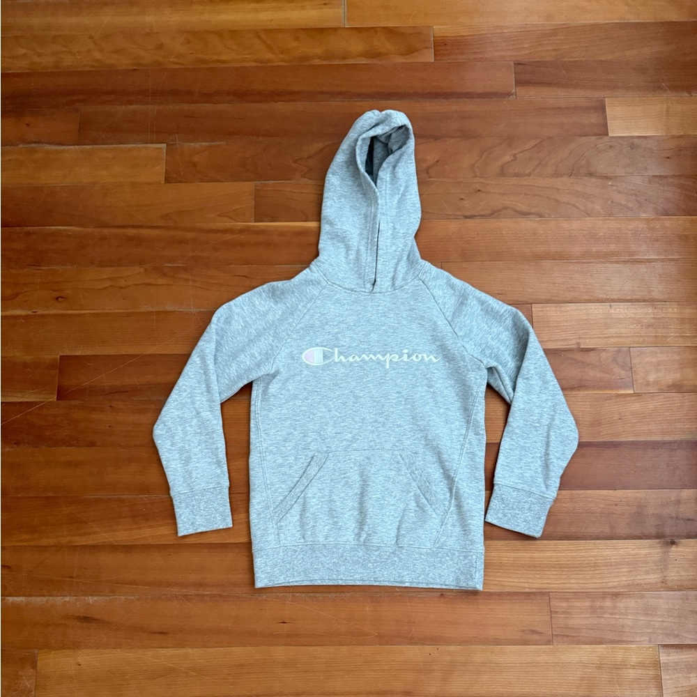 Champion Gray Hoodie, youth small, oversized